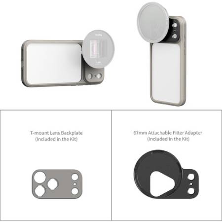 SmallRig 5791 x FilMov - fotograficzne etui typu bumper (ramka) do iPhone 17 Pro + adapter obiektywu i filtra 67mm